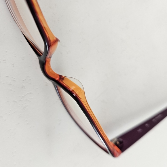 Jai Kudo Glasses: Purple and Orange Rectangular Bayonette Glasses - Picture 2 of 14